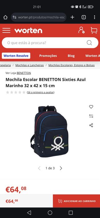 Mochila e estojo escolar Benetton