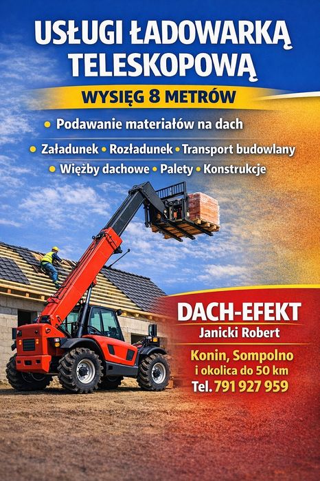 Usługi ładowarką teleskopową