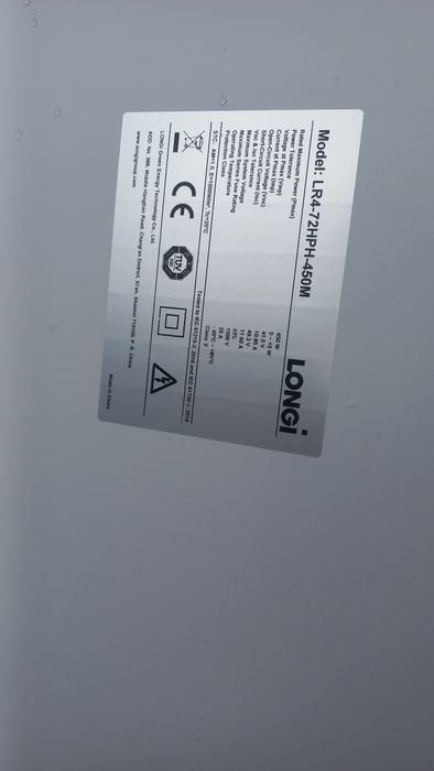 Сонячні панелі LONGI 450 v і 380 v