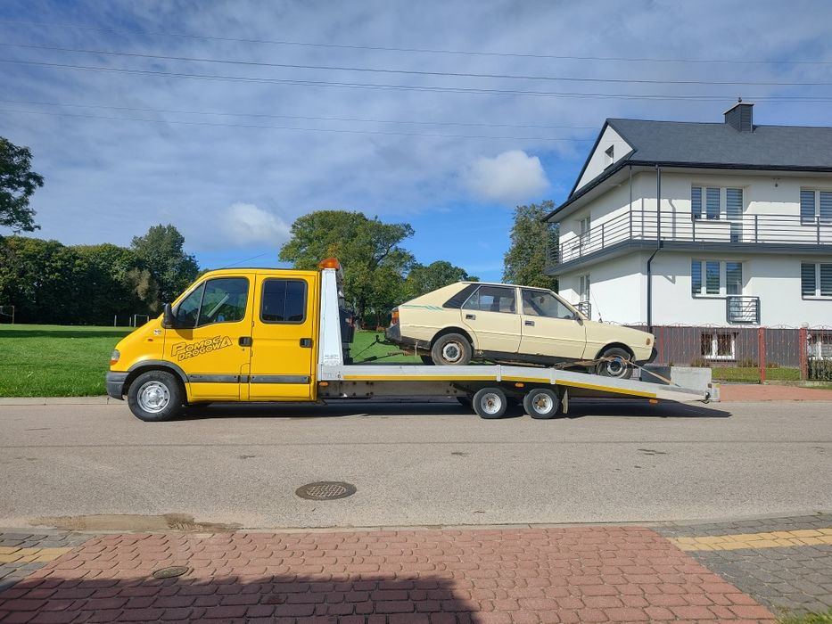 Platforma aluminiowa 2 osie baldinger pomoc drogowa najad autolaweta