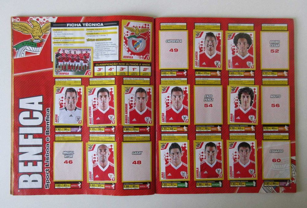 Caderneta INCOMPLETA "Futebol 2011 / 12" (PANINI)