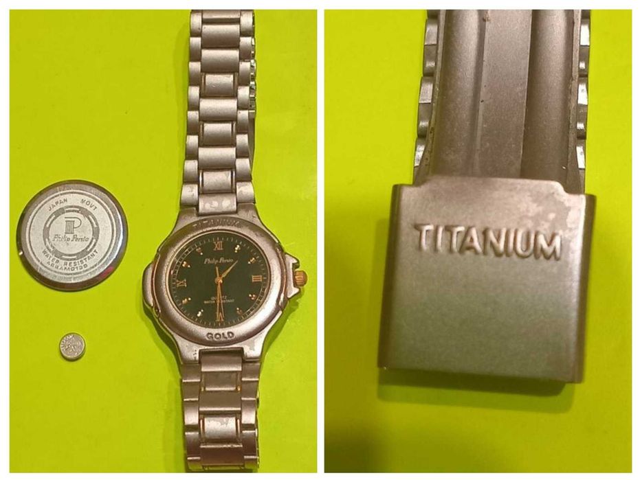 НЕРАБОЧИЕ кварцевые Часы Philip Persio Titanium Gold