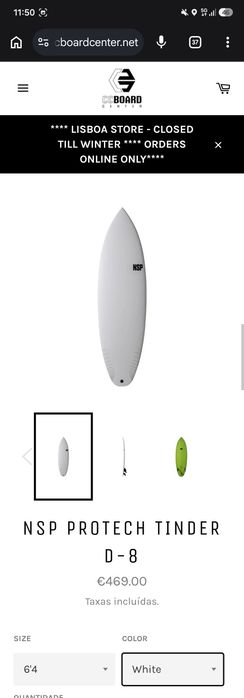 Prancha de surf 6.4 - NSP Protech Tinder D-8 | 38 L (comprada 2024)