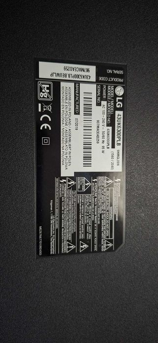 TV LG 50 e 43 Peças
