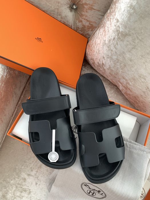 Кожаные шлепанцы hermes chypre