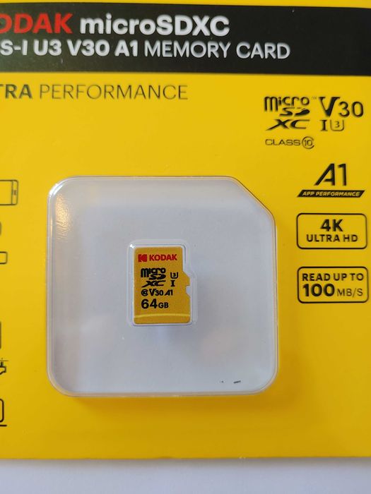 64GB microSD Card KODAK UHS-I U3 V30 A1 Ultra Performance