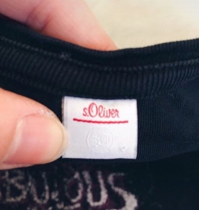 Koszulka z rękawem 3/4 czarna S 36 S.Oliver