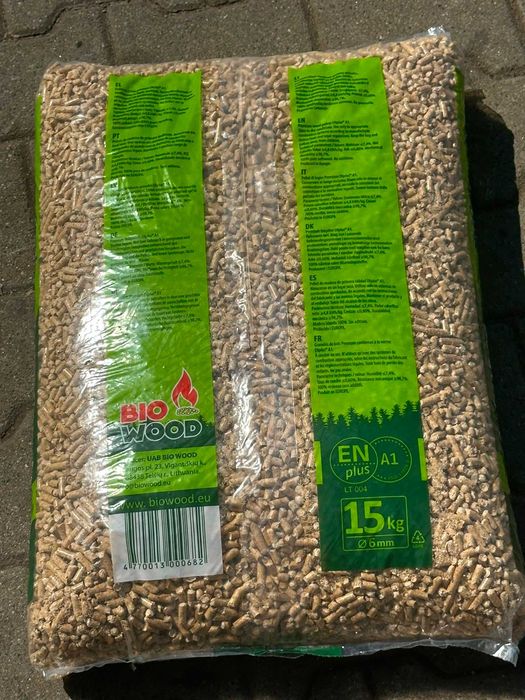 Pellet drzewny BIO WOOD 15kg  EN PLUS A1