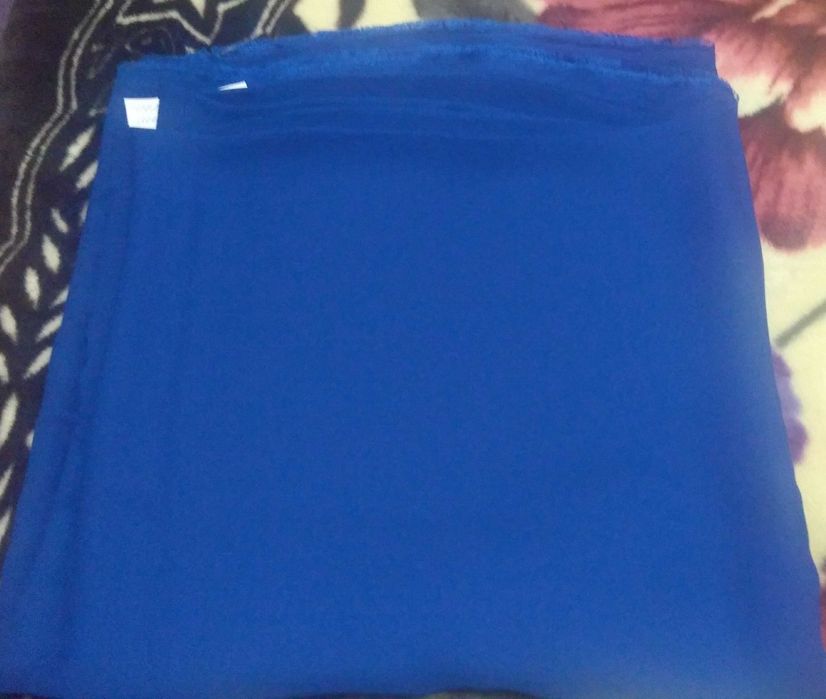 Ткань плательный шелк 1,5*2,9 отрез синий