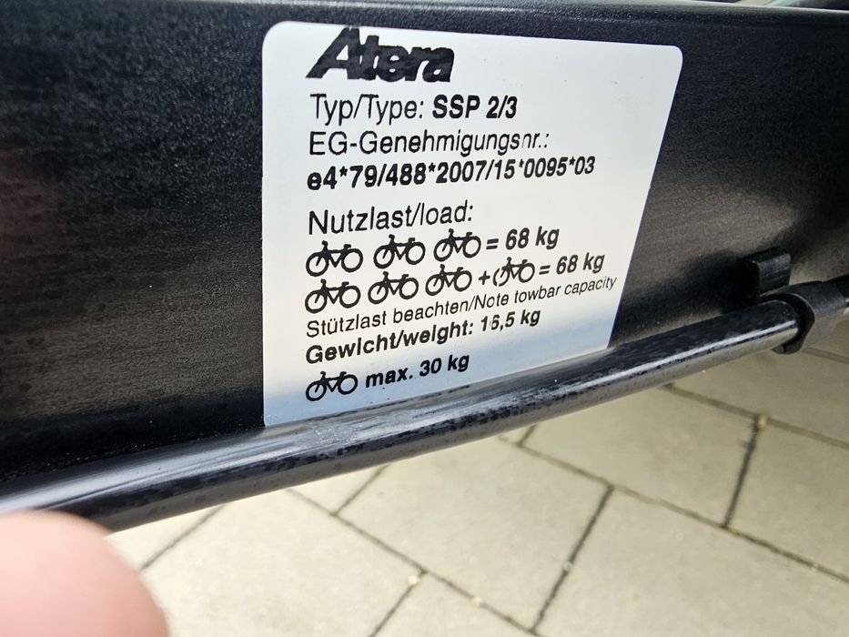 Bagażnik rowerowy Atera 3 +1 uchylny Możliwość wysyłki