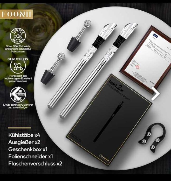 Винний охолоджувач Foonii з 2 планками з Європи.