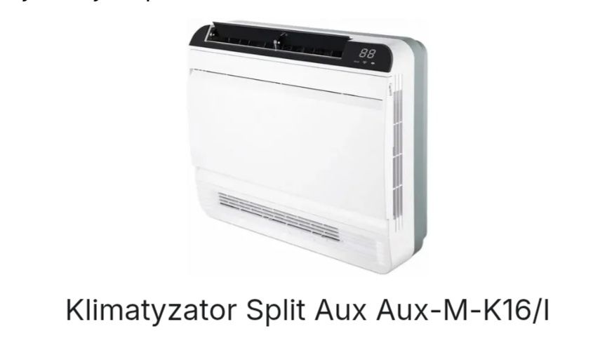 Aux M-K16 klimatyzator konsola grzanie do -22st idealny na poddasze