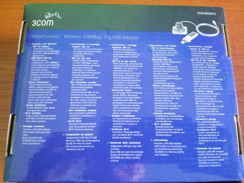 Adapter USB modem Wi-Fi WiFi karta 3Com 3CRUSB20075
