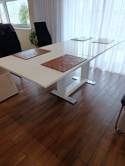 Biały Rozkładany  Stół Kuchenny Transport