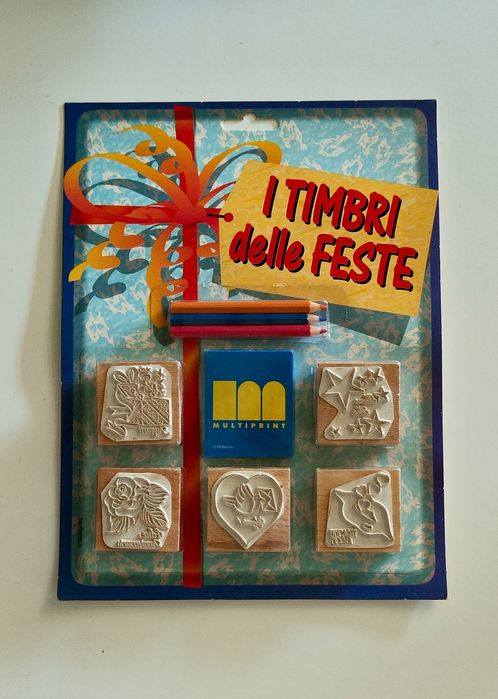 Carimbos Madeira e borracha para brincar - embalagens com 5 carimbos