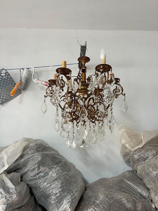 Conjunto de candeeiro de cristal