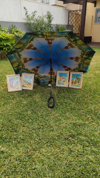 Kit DisneyLand Paris - Guarda-chuva + 4 quadros