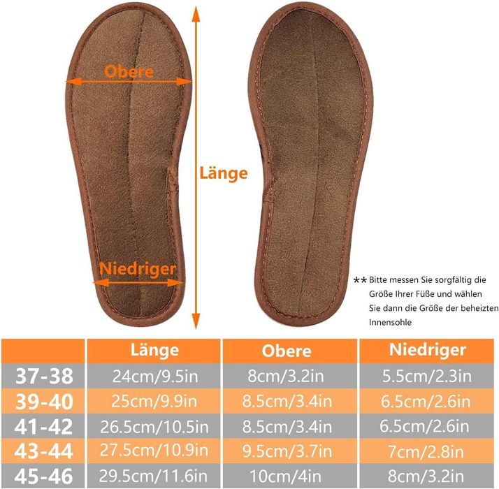 Podgrzewane wkładki do butów podgrzewacz do stóp USB dł. wkładki 25 cm