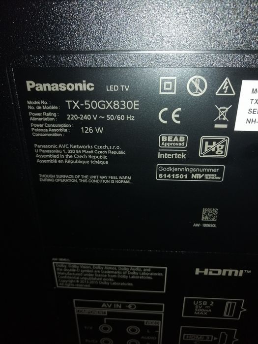 Panasonic viera  TX-50GX830E