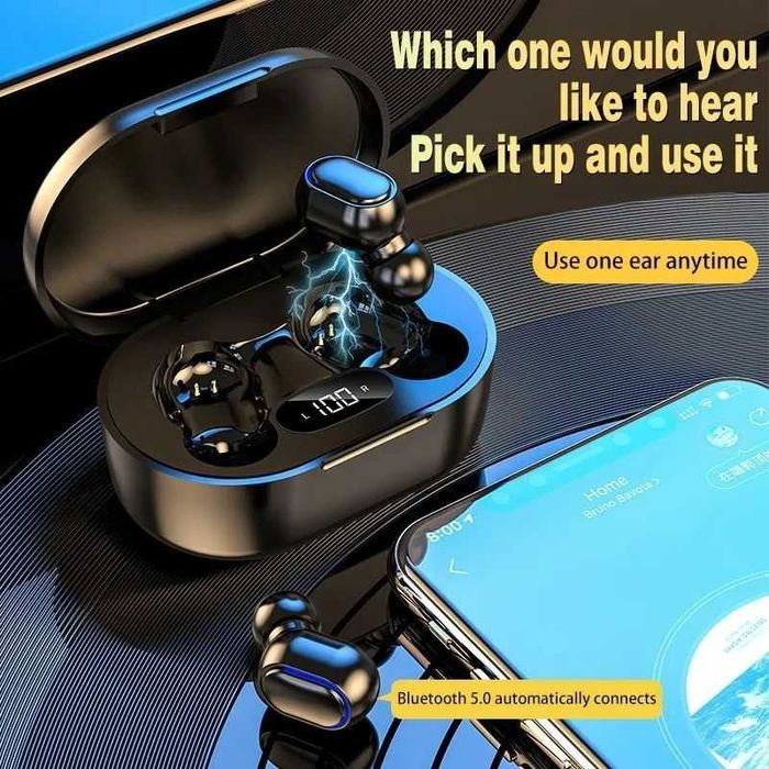 Навушники бездротові bluetooth TWS E7s чорні