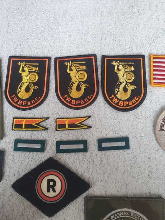 Naszywki spinki korpusówki wojskowe militaria kolecje unikaty antyki