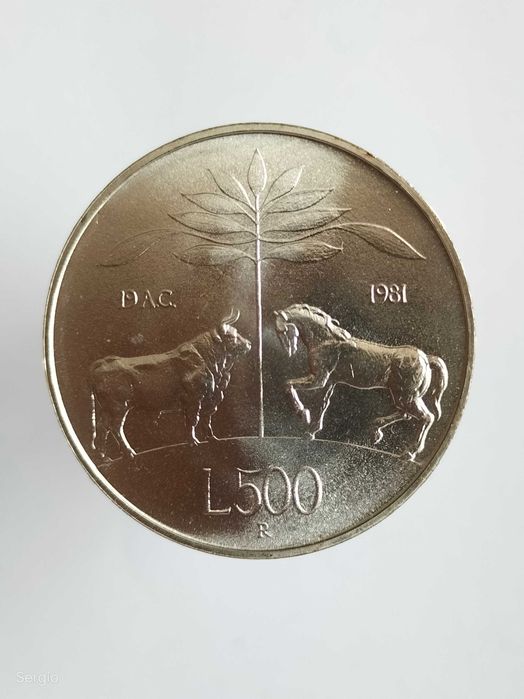 Moeda de 500 liras de Itália  Лот 181