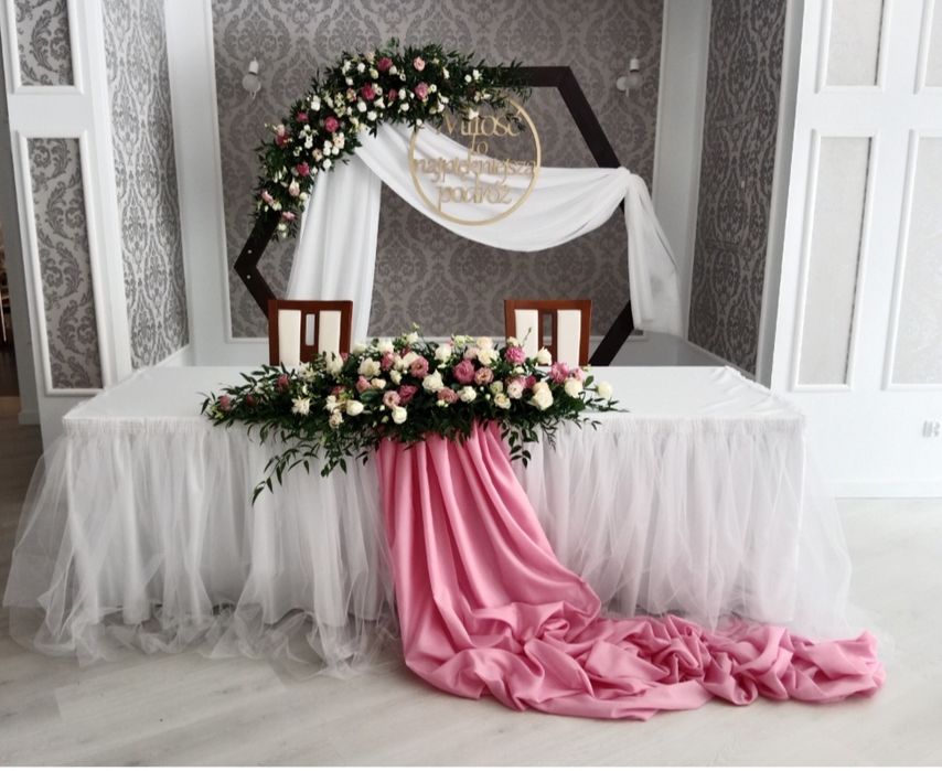 Stelaż ślub Ścianka heksagon drewniana solidna