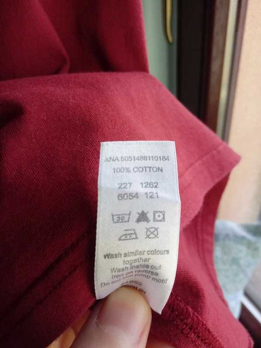 Bluzka damska czerwona z haftem kwiatów, długa, tunika, 38