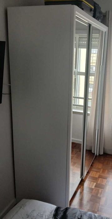 Roupeiro para quarto, branco com espelhos