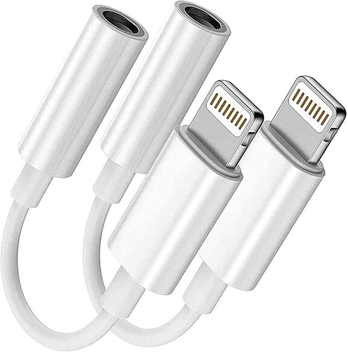 2x Adapter Przejściówka Mini Jack 3,5mm Lightning Iphone 12 13 14 Pro