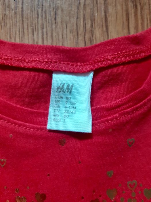 Czerwona bluzka h&m rozm 80