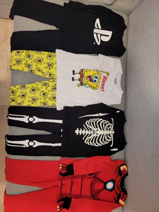 Piżama pizamka piżamki zestaw ps3 polarowa spongebob