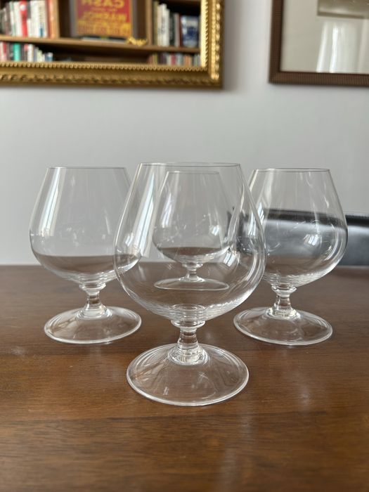 4 copos de cognac em cristal