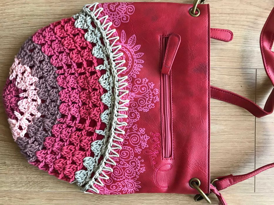Mala Desigual tiracolo | Pele Sintética e Crochet