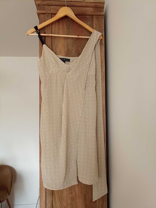 Beżowa jedwabna sukienka mini Katia Giannini vintage