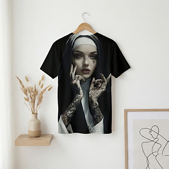 Digital Art Tee | Koszulka Tattoo Nun męska Bad Habit