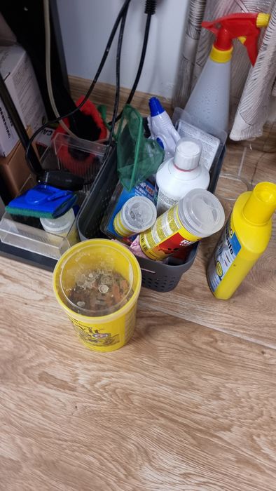 Akwarium 72l  ze stolikiem wyposażeniem i rybkami