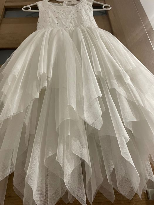 Piękna elegancka sukienka dla dziewczynki na komunię wesele 122 tiul