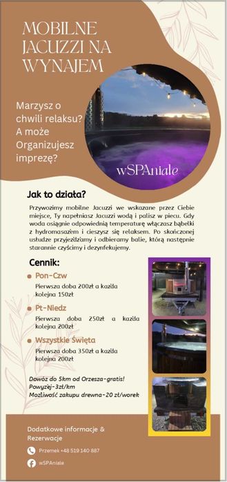 Mobilne Jacuzzi na wynajem