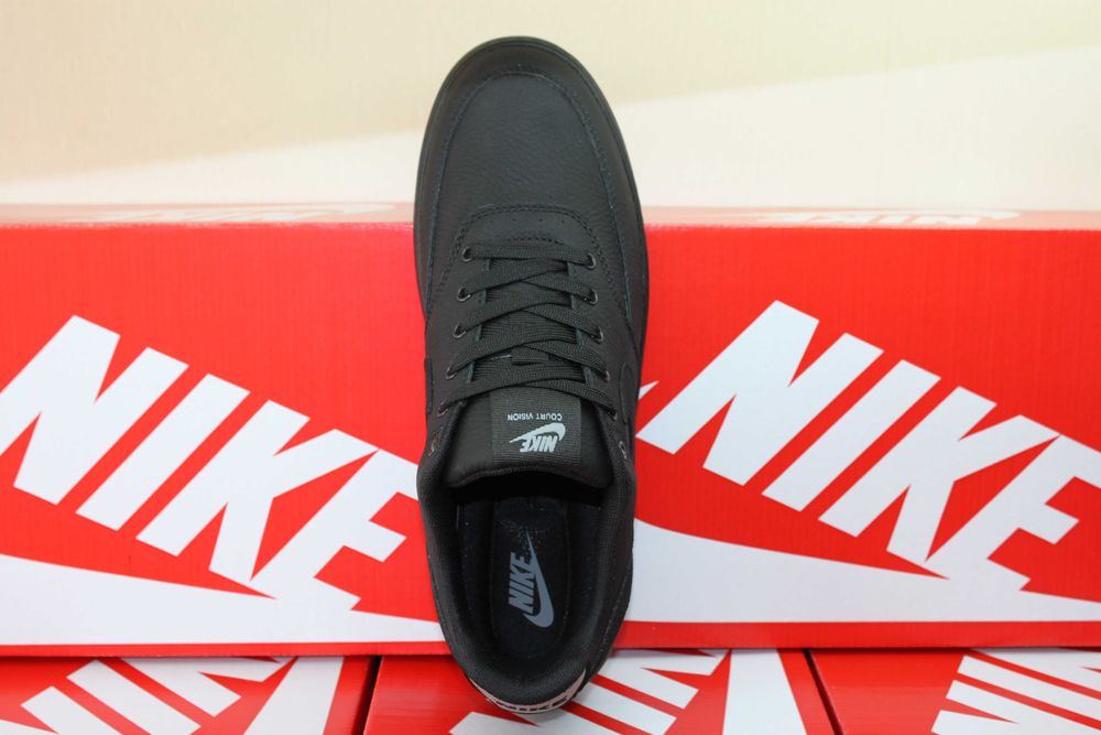 Nike  черные кеды кроссовки кросівки из натуральной кожи(код:26-22чер)