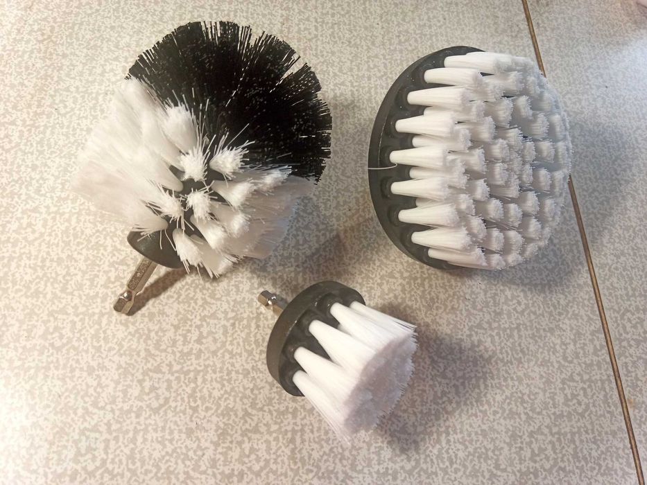 Щетки набор 3шт для дрели мойка кухни кафеля раковины химчистка авто