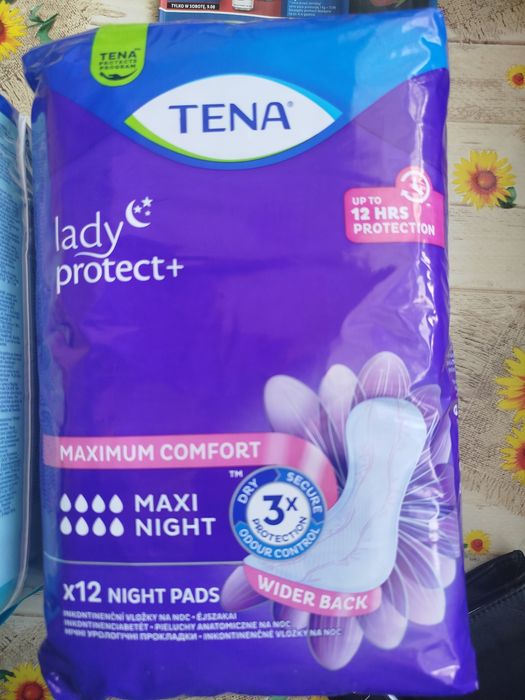 Pieluchomajtki TENA xl, SENI xl, L, podpaski tena