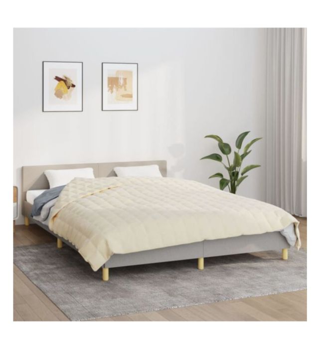 Manta pesada 9 kg 200x230 cm tecido creme-claro