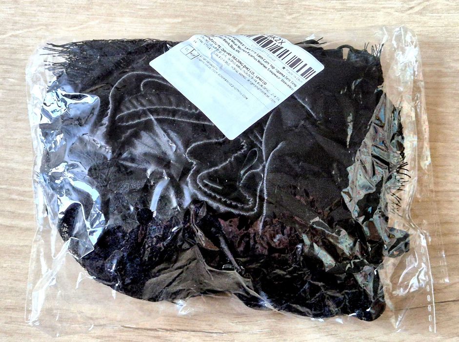 Nowa satynowa Piżama komplet zestaw Czarna S/M damska tanio