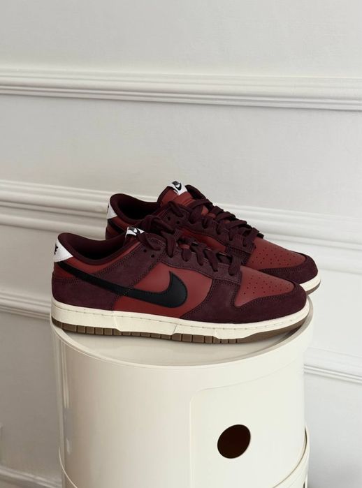 Оригинал Nike Dunk Low Retro SE Bordo (IB6399 600) замшевие данки кожание красние мужские