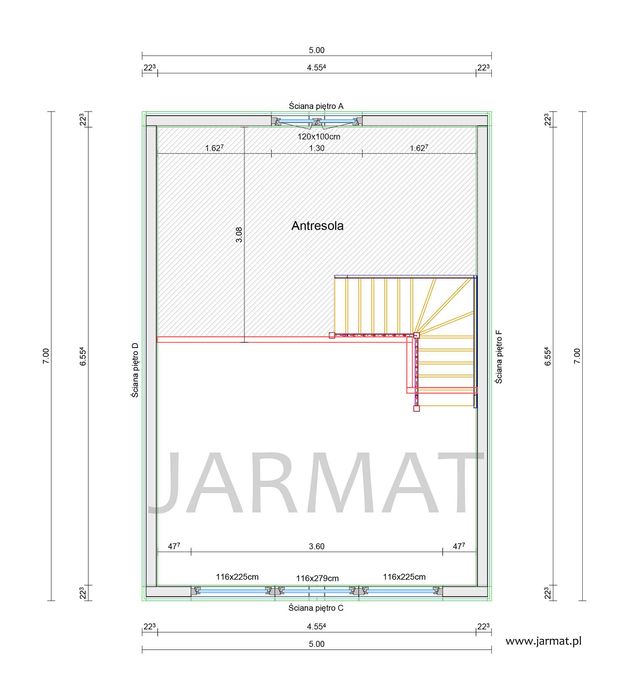 Dom Szkieletowy Całoroczny Typu Stodoła Nowoczesny Antresola D67