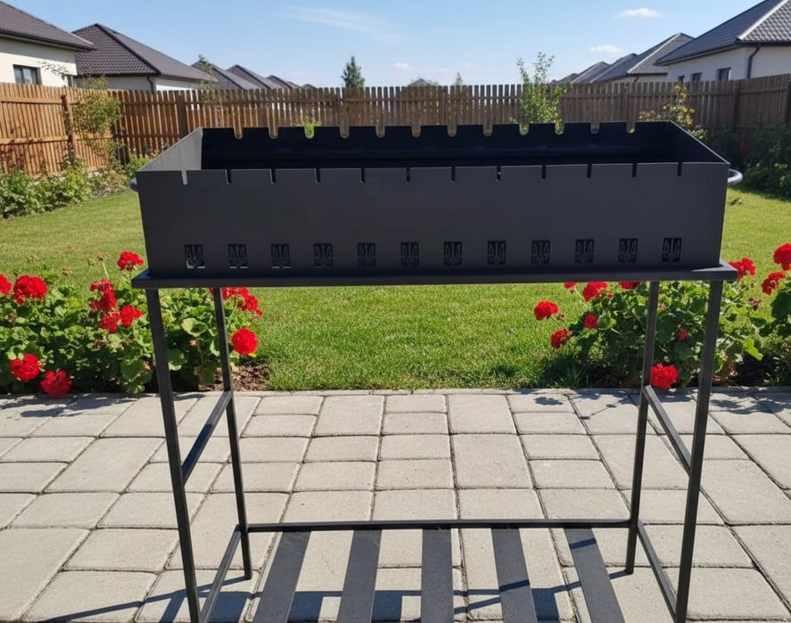 мангал розбірний з кришкою мангал гриль жаровня 4 мм барбекю