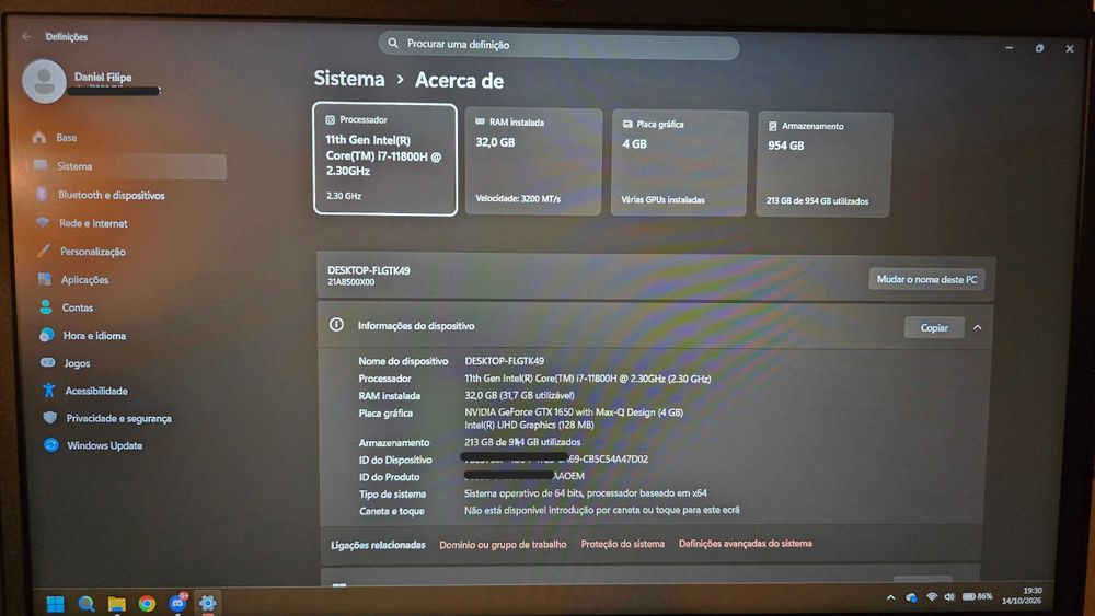 Lenovo Thinkpad T15p 32GB RAM