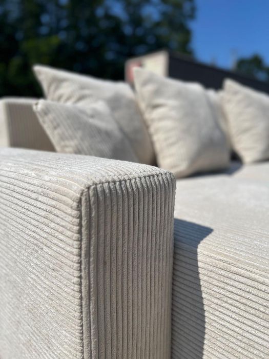 Nowy narożnik z funkcją spania sztruksowy | dowóz do klienta