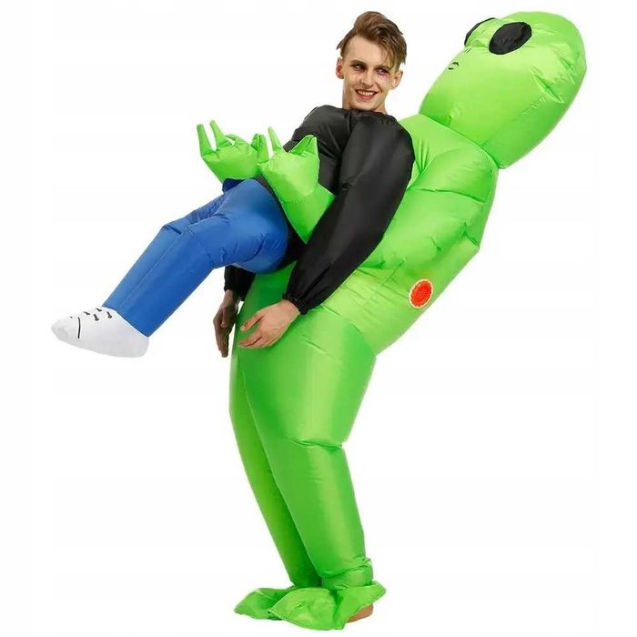 Nadmuchiwany kostium kosmity zielony strój kosmity 160 cm